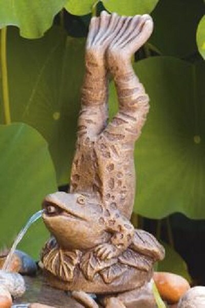 Handstand Frog Piped Water Feature Statue